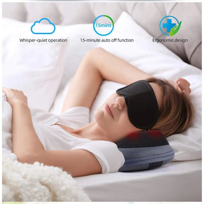 Head Neck Body Massage Pillow Heating Kneading Home Car Dual Use Body Cervical Lumbar Waist Leg Pain Relief Massager Health Care