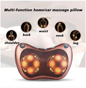 Head Neck Body Massage Pillow Heating Kneading Home Car Dual Use Body Cervical Lumbar Waist Leg Pain Relief Massager Health Care