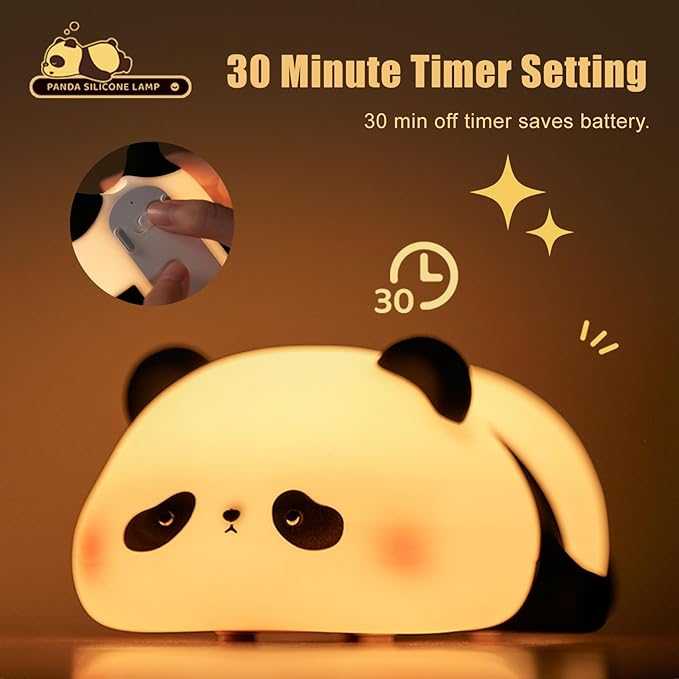 Cute Panda Silicone Night Light – Soft Touch LED Lamp for Kids