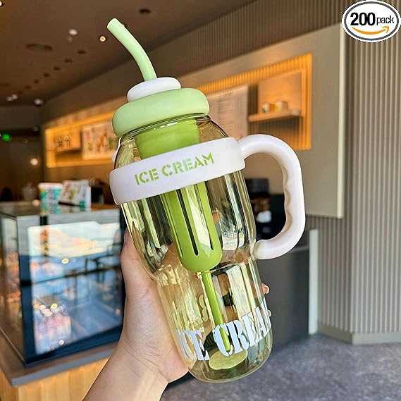 1400ml Ice-Cream Water Bottle – Kawaii Jumbo Smoothie & Milkshake Cup